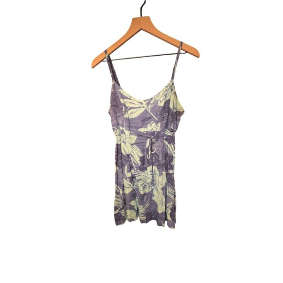 Jams World Womens Floral Spaghetti Strap Dress Large Blue Rayon Casual Summer Dr - Picture 1 of 4